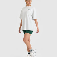 Classic Oversized Lightweight T-Shirt with Printed Logo | Light Grey Marl