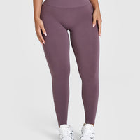 Effortless Seamless Leggings with White Logo | Vintage Purple