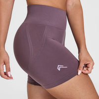 Effortless Seamless Shorts with White Logo | Vintage Purple