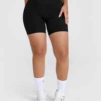 Unified Wrap Shorts White Logo 6" | Black