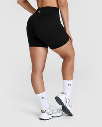 Unified Wrap Shorts White Logo 6" | Black