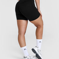 Unified Wrap Shorts White Logo 6" | Black