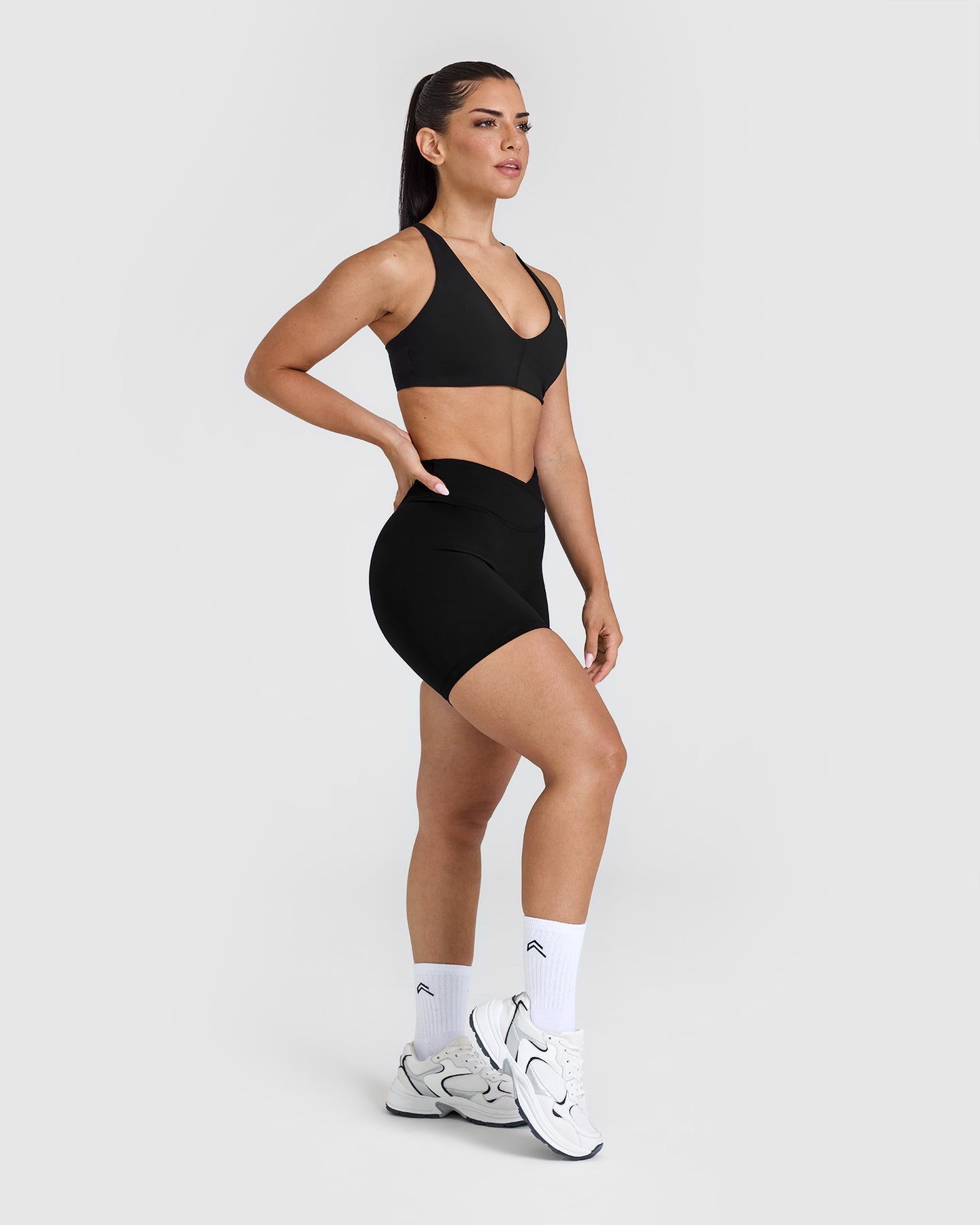 Unified Wrap Shorts White Logo 6" | Black