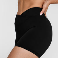 Unified Wrap Shorts White Logo 6" | Black