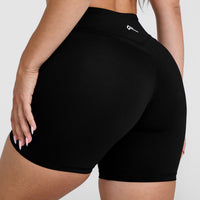Unified Wrap Shorts White Logo 6" | Black