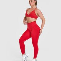 Unified Ultra Micro V Neck Bralette | Muscle Mommy Red