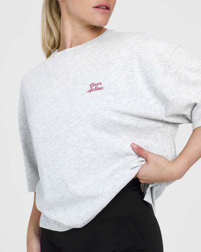 OA Graphic Washed T-Shirt | Light Grey Marl