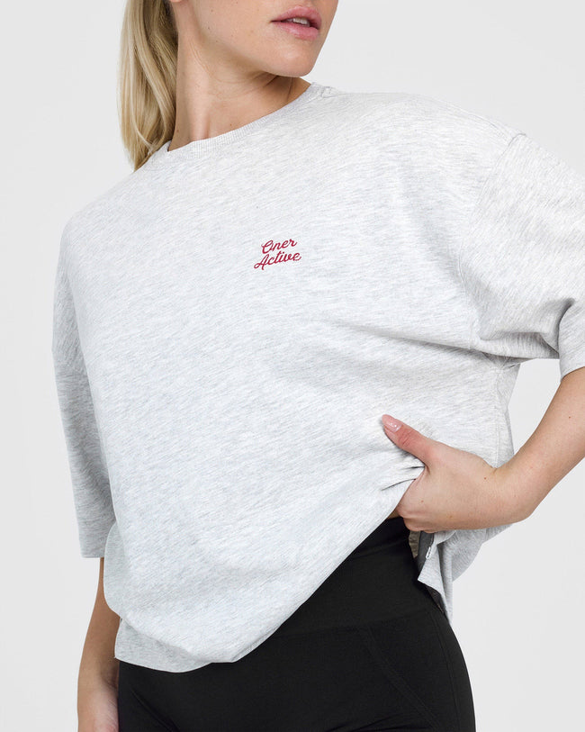 OA Graphic Washed T-Shirt | Light Grey Marl