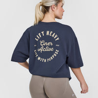 OA Graphic Washed T-Shirt | True Blue