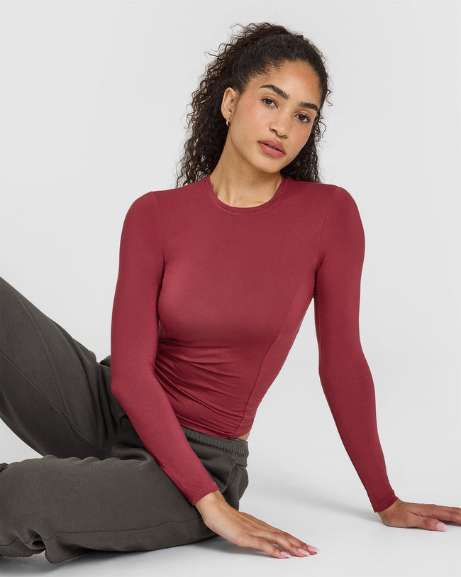 Mellowâ„¢ Soft Long Sleeve Top | Burnt Cherry