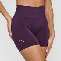 Effortless Seamless Shorts with White Logo | Blackberry Purple