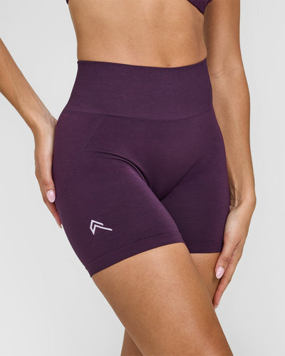 Effortless Seamless Shorts with White Logo | Blackberry Purple