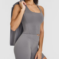 Timeless Square Neck Mid Vest | Ash Grey