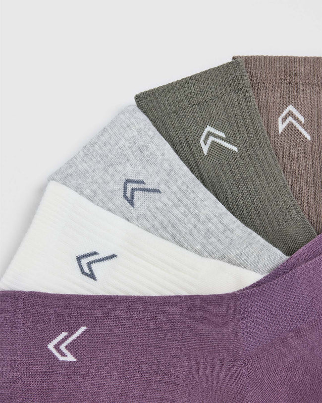 Crew Socks 5 Pack | Vintage Purple Mix
