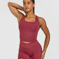 Timeless Square Neck Mid Vest | Burnt Cherry