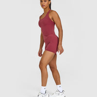 Timeless Square Neck Mid Vest | Burnt Cherry