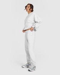 Mid Weight Jogger | Light Grey Marl