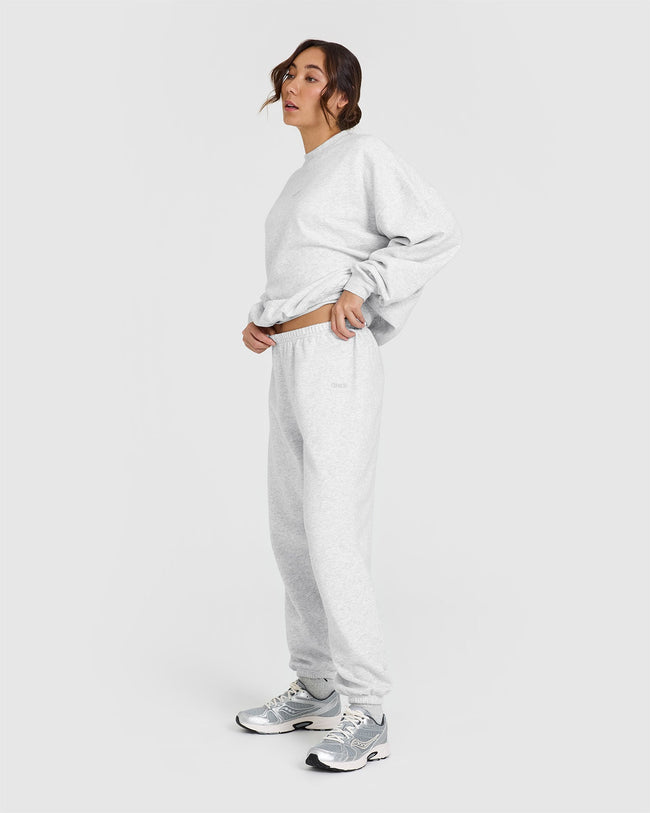 Mid Weight Jogger | Light Grey Marl