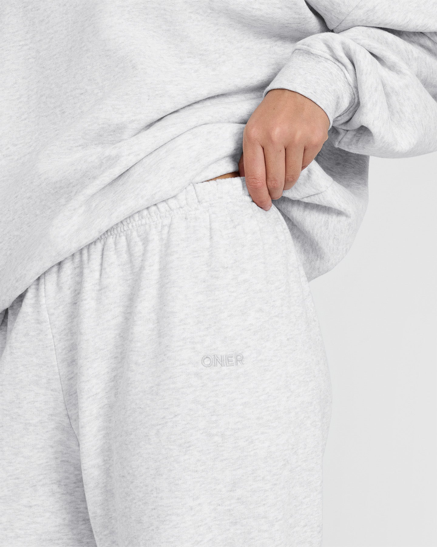 Mid Weight Jogger | Light Grey Marl