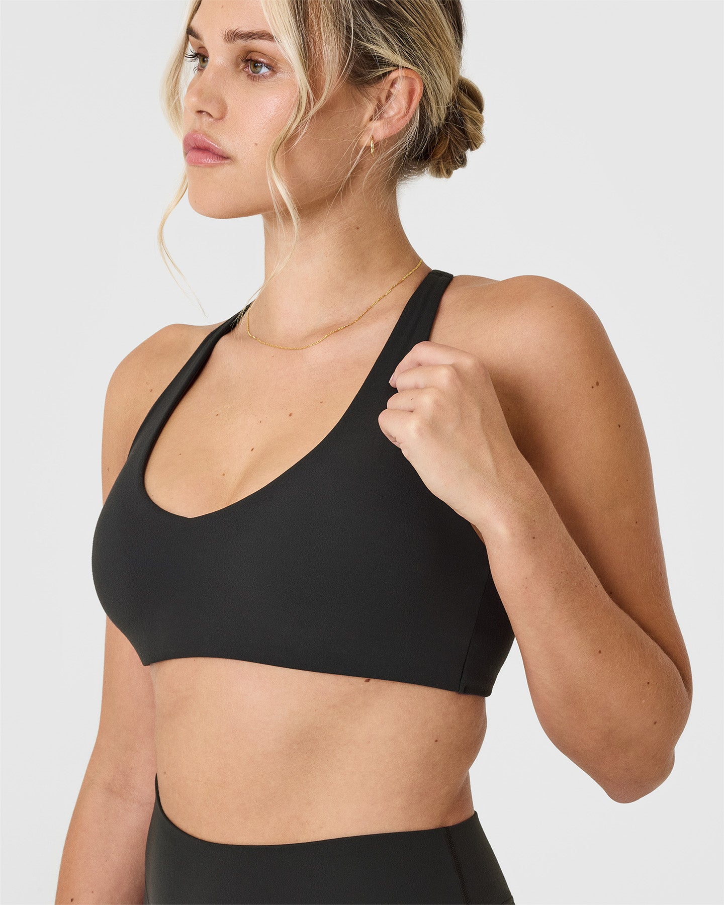 SoftMotion™ Bralette with White Logo | Soft Black