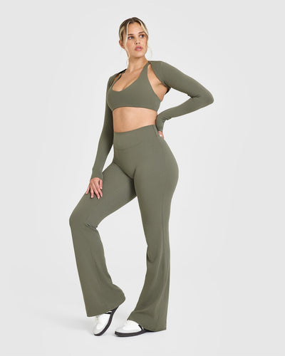 SoftMotion™ Flared Bottoms with White Logo | Alpine Green