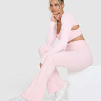 SoftMotion™ Flared Bottoms with White Logo | Ballet Pink
