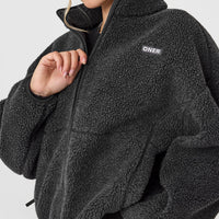 Zip Through Fleece Jacket | Washed Grey