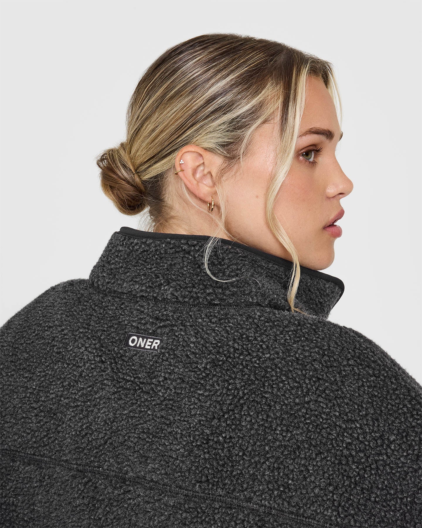 Zip Through Fleece Jacket | Washed Grey