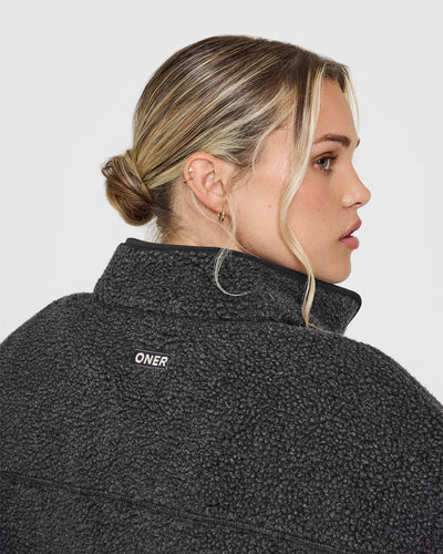 Zip Through Fleece Jacket | Washed Grey