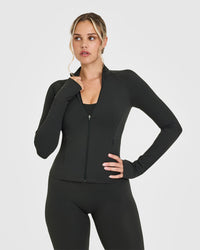 SoftMotion™ Jacket with White Logo | Soft Black