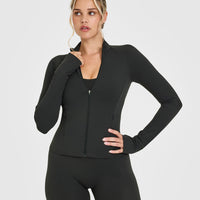 SoftMotion™ Jacket with White Logo | Soft Black