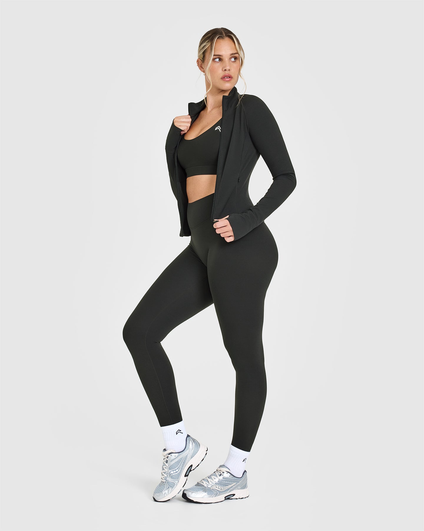 SoftMotion™ Jacket with White Logo | Soft Black