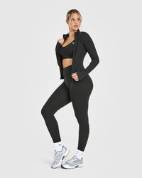 SoftMotion™ Jacket with White Logo | Soft Black