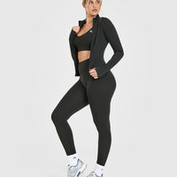 SoftMotion™ Jacket with White Logo | Soft Black