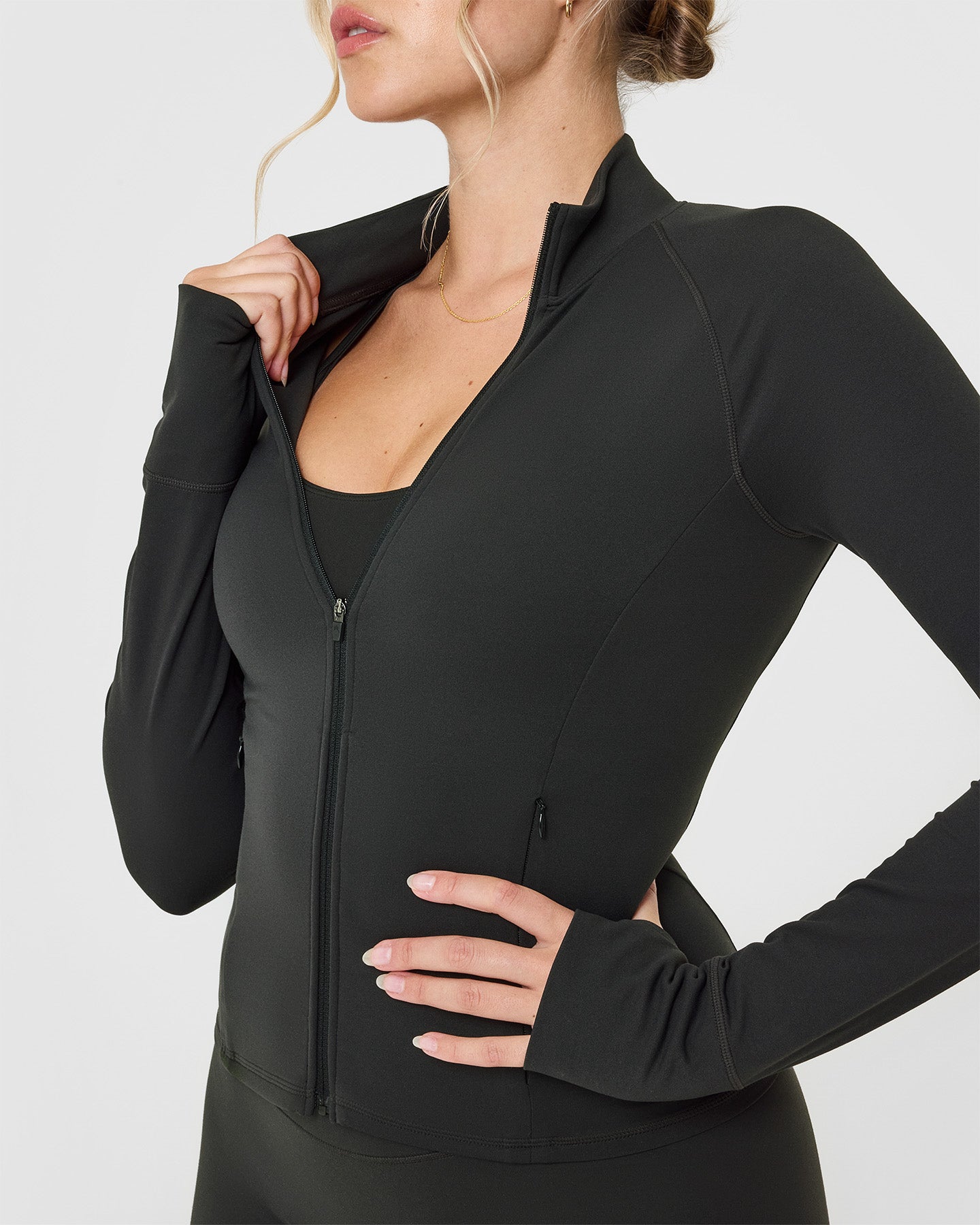 SoftMotion™ Jacket with White Logo | Soft Black