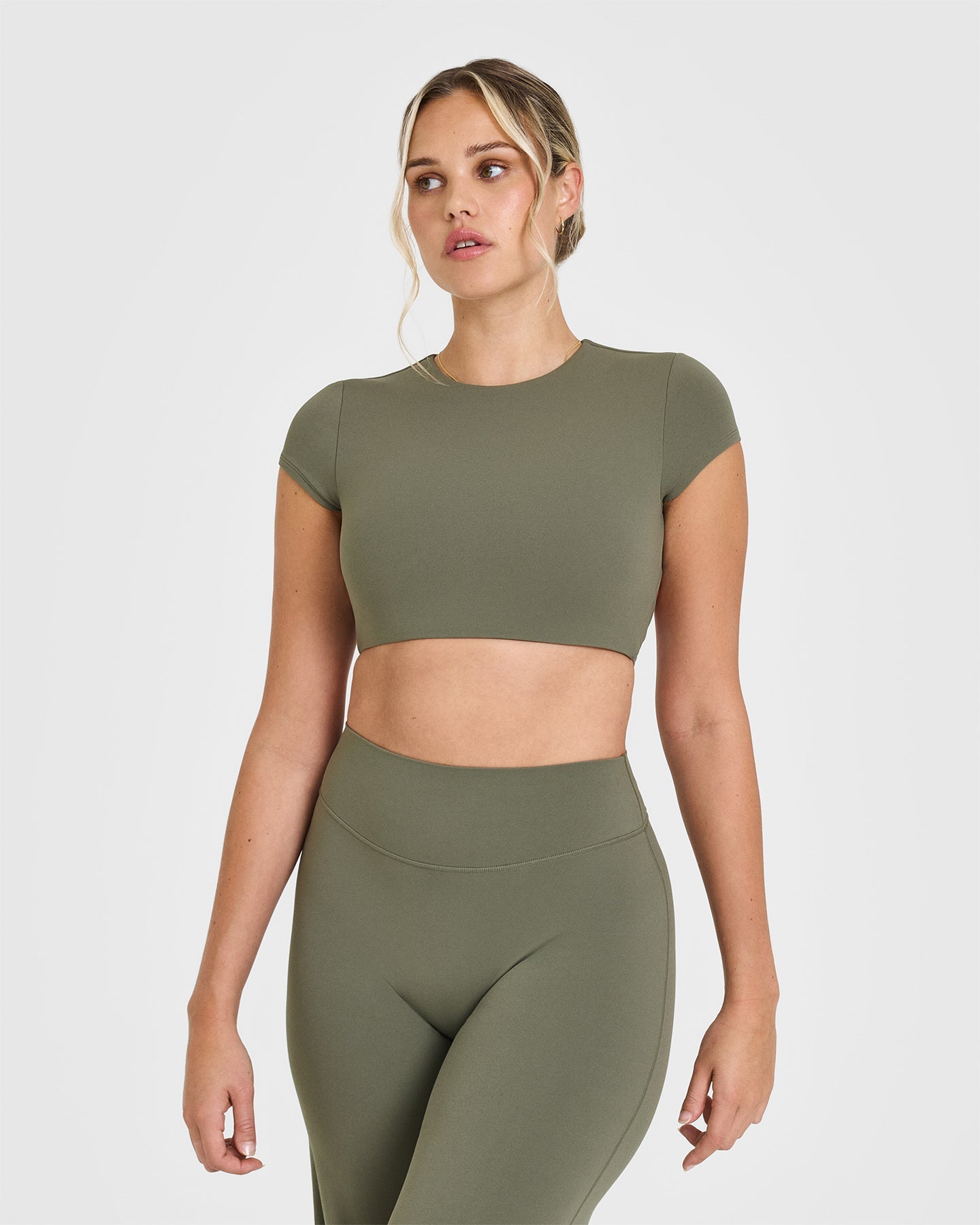 SoftMotion™ Short Sleeve Crop Top | Alpine Green