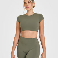 SoftMotion™ Short Sleeve Crop Top | Alpine Green