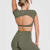 SoftMotion™ Short Sleeve Crop Top | Alpine Green
