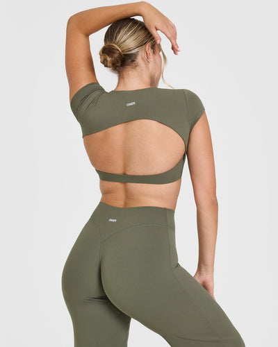 SoftMotion™ Short Sleeve Crop Top | Alpine Green