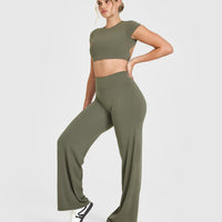 SoftMotion™ Short Sleeve Crop Top | Alpine Green