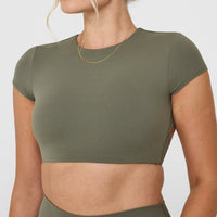 SoftMotion™ Short Sleeve Crop Top | Alpine Green