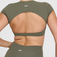 SoftMotion™ Short Sleeve Crop Top | Alpine Green