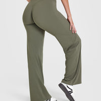 SoftMotion™ Straight Leg Bottoms with White Logo | Alpine Green
