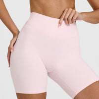 SoftMotion™ Cycling Shorts 8" with White Logo | Ballet Pink