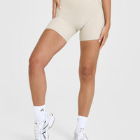 SoftMotion™ Shorts 6" with White Logo | Sand