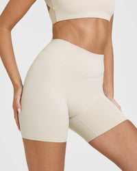 SoftMotion™ Shorts 6" with White Logo | Sand