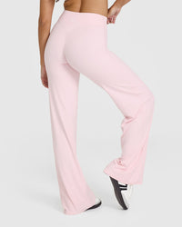 SoftMotion™ Straight Leg Bottoms with White Logo | Ballet Pink