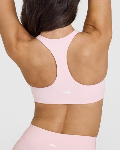 SoftMotion™ Bralette with White Logo | Ballet Pink