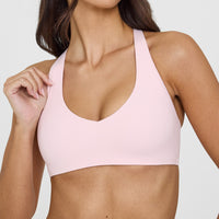 SoftMotion™ Bralette with White Logo | Ballet Pink