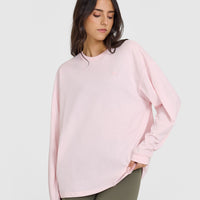 Classic Oversized Lightweight Long Sleeve Top | Ballet Pink